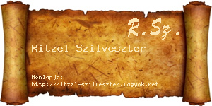 Ritzel Szilveszter névjegykártya